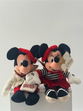 Disney Mickey & Minnie Parisian Plush Set - Red, Black & White